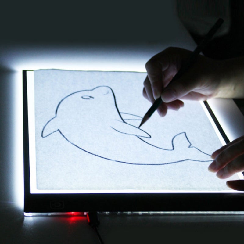 لوحة نسخ LED USB مقاس A5 مع ضوء قابل للتعديل بثلاث مستويات، خفيفة جداً، للوضع على الرسوم، الرسوم المتحركة والرسومات الصورة - Image 4