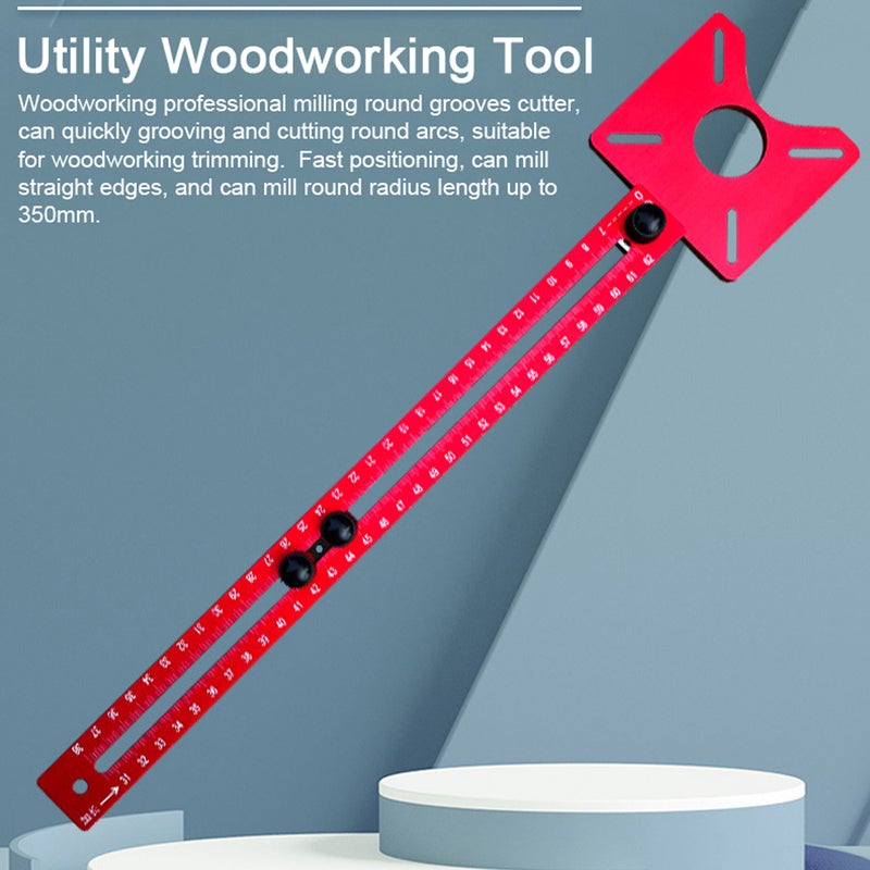 400mm Aluminum Alloy Milling Grooves Bracket with Base Detachable Woodworking Router Circle Jig Hole Opener for Trimming Machine Carpentry Circle Cutting Positioning Guide Board Tools - Image 3