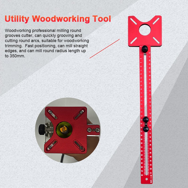 400mm Aluminum Alloy Milling Grooves Bracket with Base Detachable Woodworking Router Circle Jig Hole Opener for Trimming Machine Carpentry Circle Cutting Positioning Guide Board Tools - Image 4