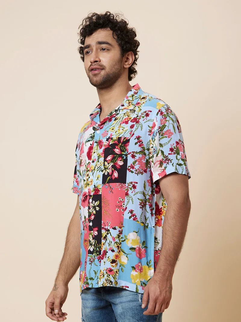 globus Globus Men Multi Floral Printed Regular Fit Casual Resort Shirt