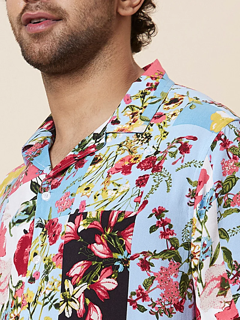 globus Globus Men Multi Floral Printed Regular Fit Casual Resort Shirt