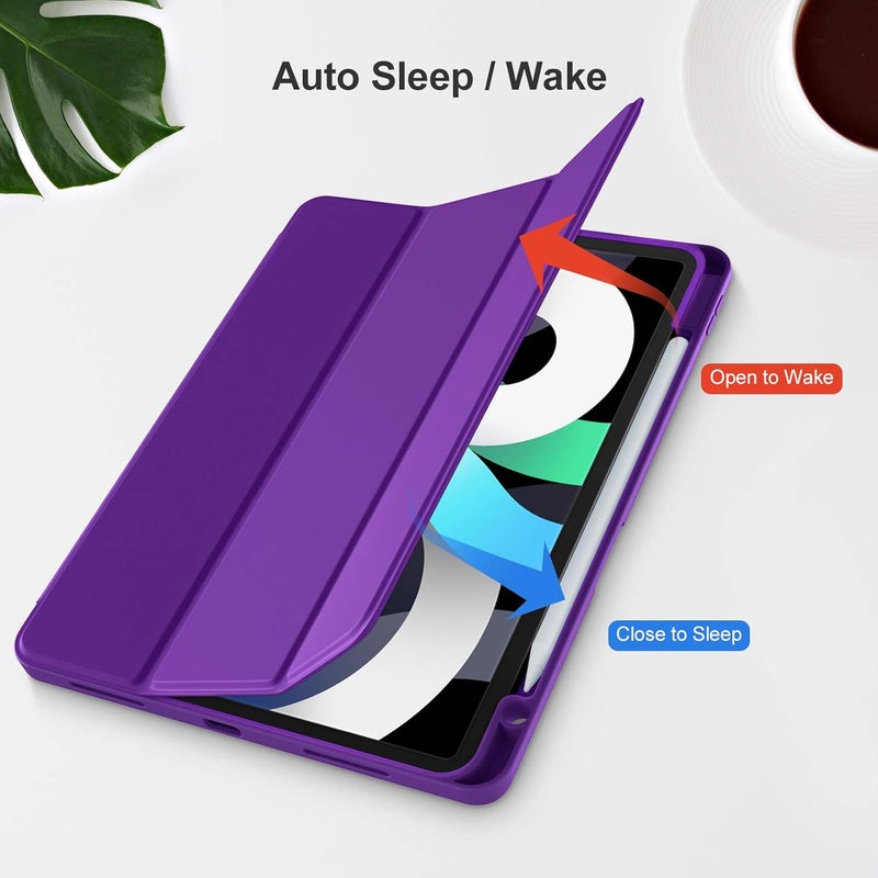 Akkerds Compatible with iPad Air 11 Inch Case 7th/6th Generation (M3/M2) 2025/2024, for iPad Air 5th/4th Generation Case 10.9 Inch 2022/2020 with Pencil Holder[Auto Sleep/Wake], Purple - Image 5