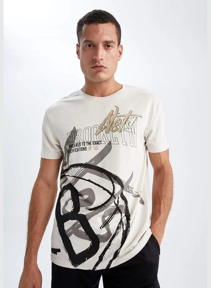 DeFacto Man NBA Brooklyn Nets Licenced Knitted T-Shirt
