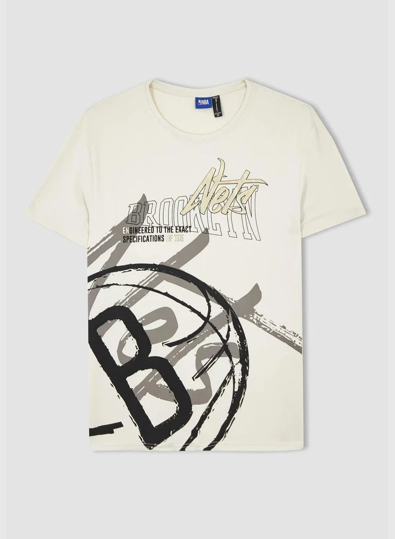 DeFacto Man NBA Brooklyn Nets Licenced Knitted T-Shirt