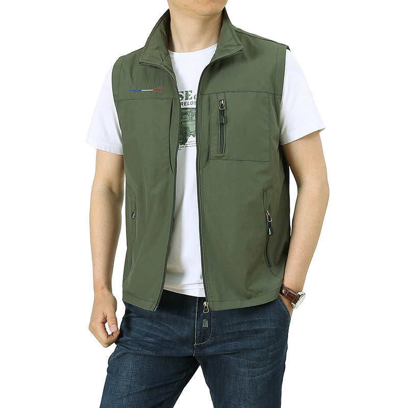 New Casual Vest Men'S Outdoor Collar Fishing Pography Advertising Vest 1906 - Image 5