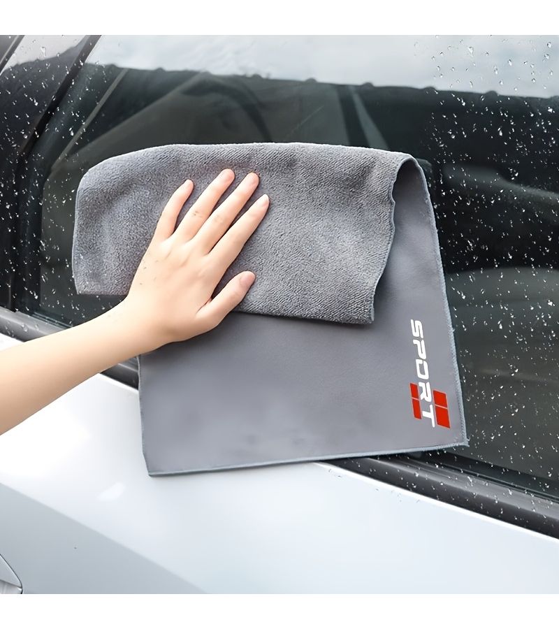 1 Pack Ultra Fine Fiber Car Cleaning Towel Quick Dry Microfiber Cloth Gray Short Style Non Abrasive For Paint Dashboard Electronics Care Water Absorbent Detailing - Image 1