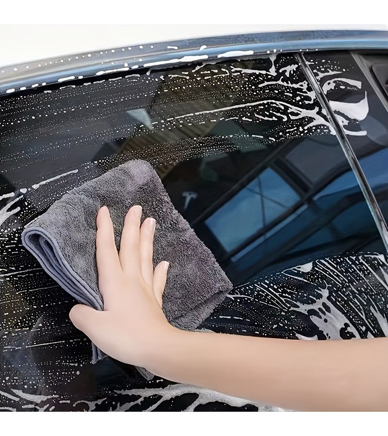 1 Pack Ultra Fine Fiber Car Cleaning Towel Quick Dry Microfiber Cloth Gray Short Style Non Abrasive For Paint Dashboard Electronics Care Water Absorbent Detailing - Image 4