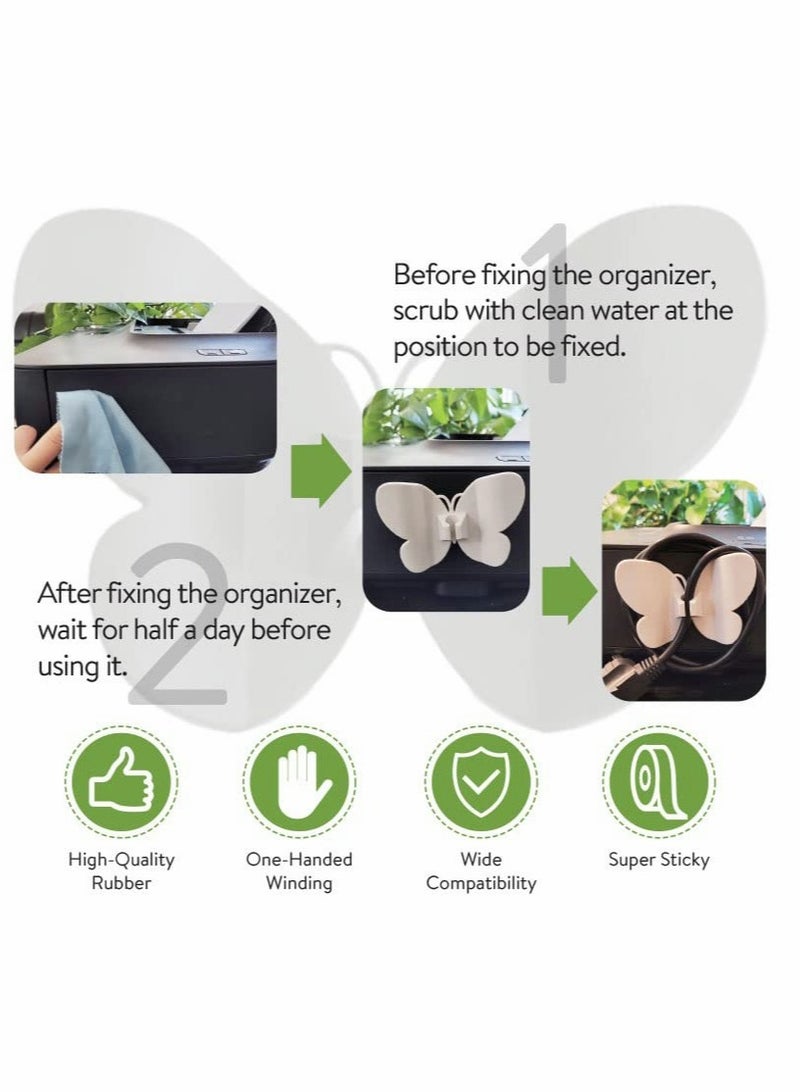 KASTWAVE Cord Holder, 4 Pcs Cord Wrap Butterfly Power Cord Holder, Silicone Cord Keeper, Cord Shortener, Cord Organizer For Kitchen Aid Cable Organizer - Image 5