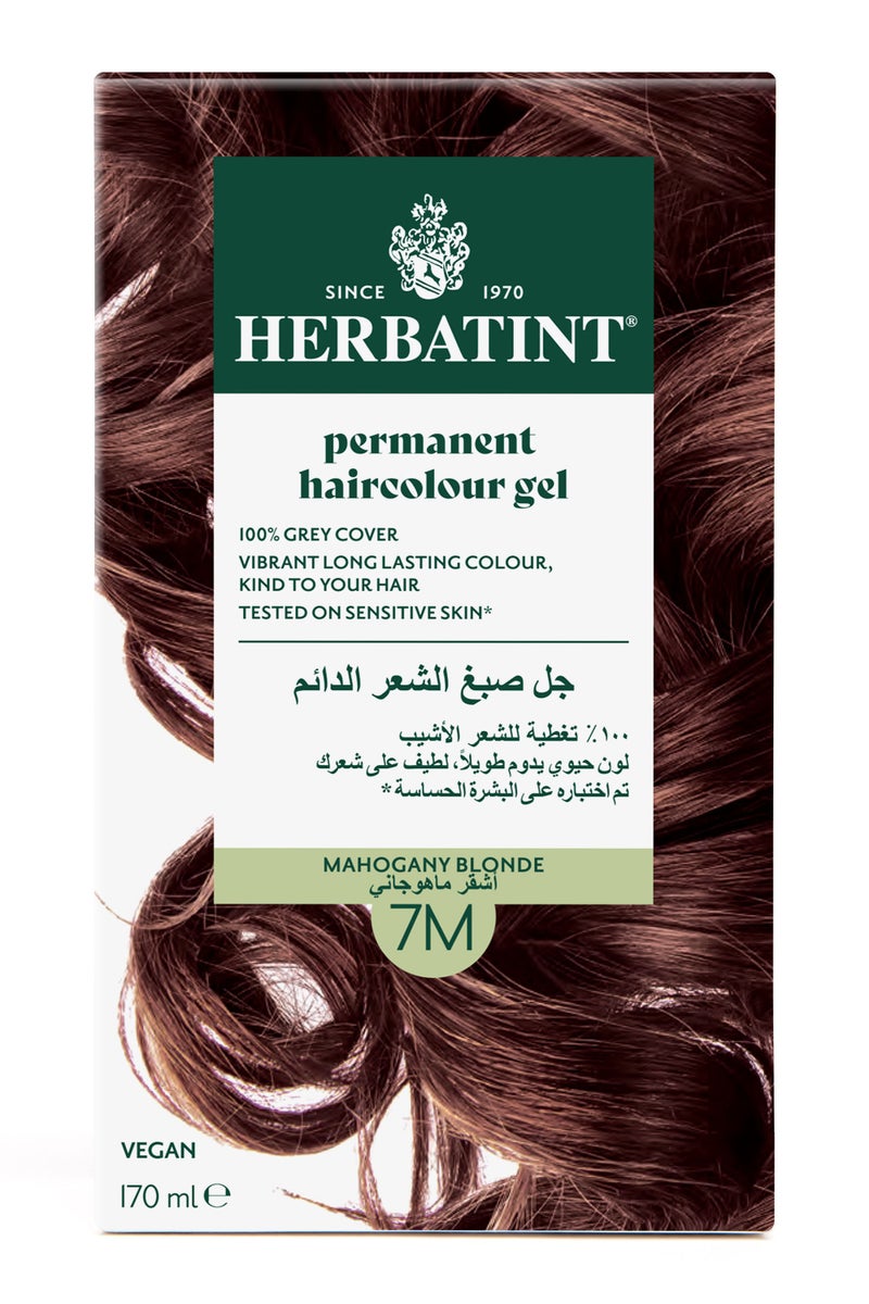 Herbatint Permanent Hair Color Gel 7M Mahogany Blonde (4.56 Fl Oz Kit) – Rich Mahogany Blonde Hair Color for Long-Lasting Gray Coverage, with Herbal Extracts, Ammonia-Free, Vegan - Image 1