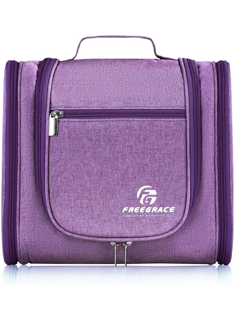 Freegrace Hanging Toiletry Bag Extra Large Capacity | Premium Travel Organizer Bags For Men And Women | Durable Waterproof Nylon Bathroom, Shower, Makeup Bag For Toiletries, Cosmetics, Brushes 