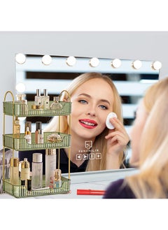 XiuWoo 3-Tier Skincare Organzier Makeup Organization Storage Cosmetics Organizer Lipstick Perfume Cosmetic Skin Care Product Storage Rack Bathroom Corner Shelf Organizer Accessories  - Image 4