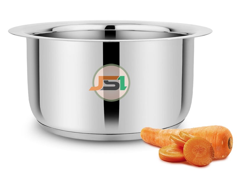 JSI وعاء حليب من الفولاذ المقاوم للصدأ JSI 304 بقدرة 1.2 لتر، قاع ثقيل للحث - قاعدة ثلاثية (430 مغناطيسي) يستخدم لغلي الحليب والماء وطهي الأرز والأطباق - Image 1