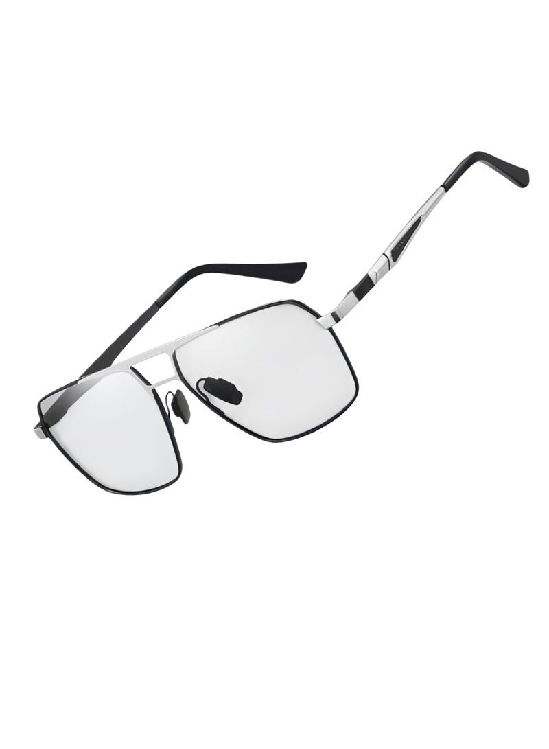 UV400 Square Polarized Driving Sunglasses For Car, Lightweight Metal Frame Glasses For Men, Men's Summer Sunglasses For Motorcycle Desert Beach Outdoor - Image 3