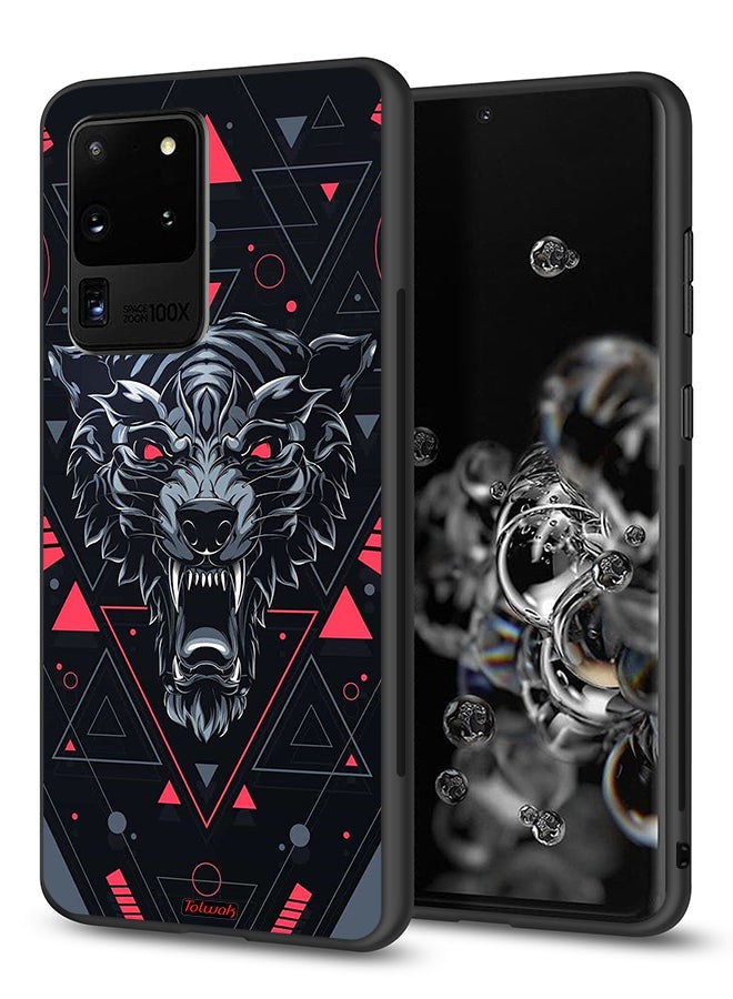 Tolwak Samsung Galaxy S20 Ultra Protective Case Cover Scrolling Wolf - Image 1