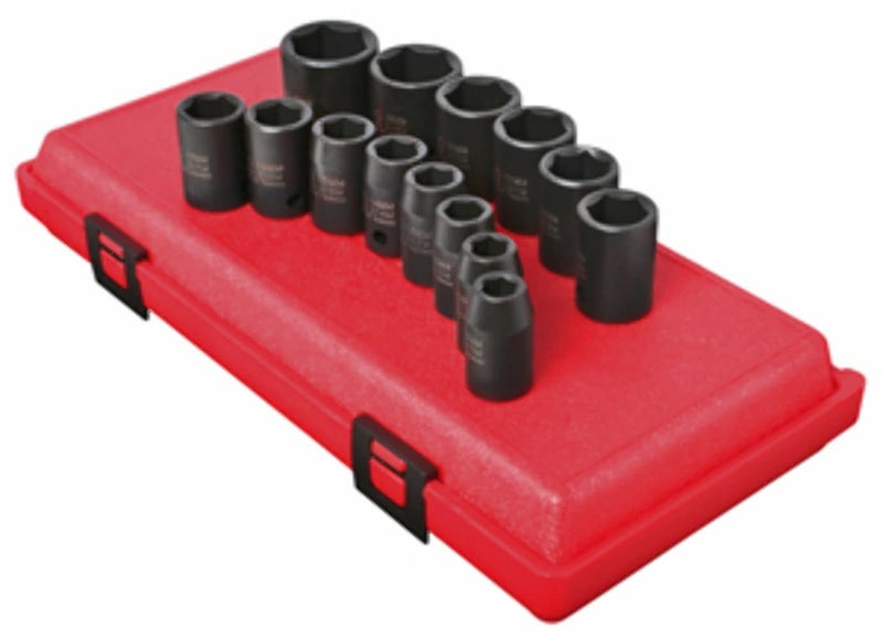 SUNEX TOOLS 2652 14 Piece 1/2-Inch Drive Standard Metric 6 Point Impact Socket Set - Image 1