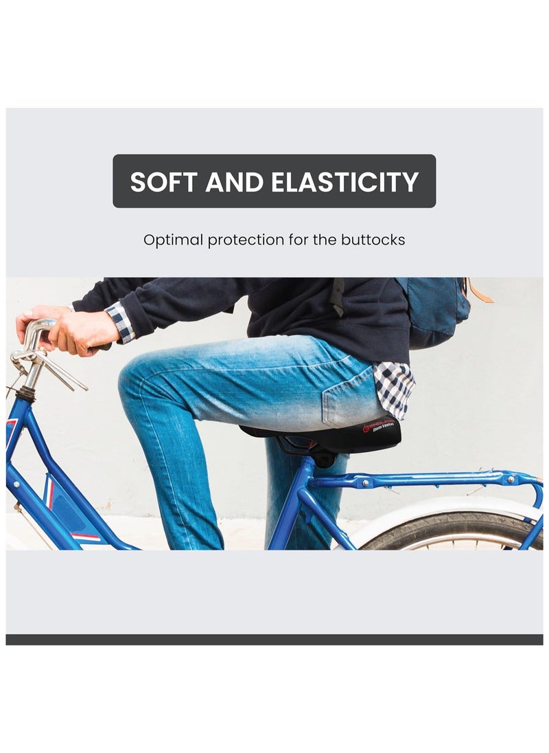 ENDLESS  Sleek Cycle Seat with Red Reflective Safety Strip | Universal Memory Foam Seat with Breathable, Shock Absorbing and Waterproof Bike Saddle for All Type of Bikes | PU : Material  - Image 3