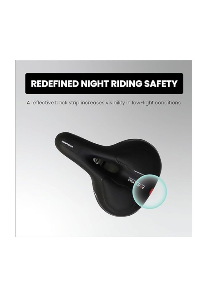 ENDLESS  Sleek Cycle Seat with Red Reflective Safety Strip | Universal Memory Foam Seat with Breathable, Shock Absorbing and Waterproof Bike Saddle for All Type of Bikes | PU : Material  - Image 4