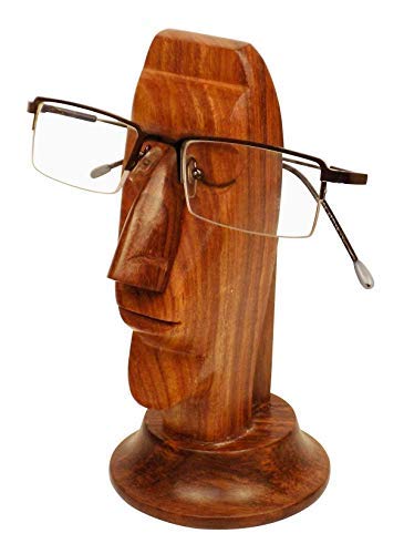 Craftland Rosewood Nose Shaped Wooden Spectacle Holder Stand (2.3 x 2.3 x 6 Inches, Brown) - Image 4