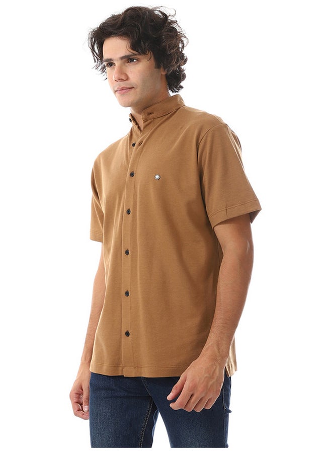 WHITE RABBIT Mustard Mandarin Trendy Shirt - Image 2