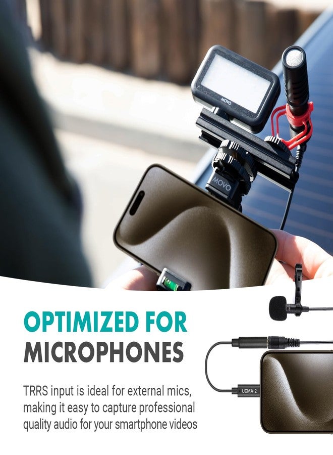 Movo Female 3.5mm TRRS Microphone Adapter Cable to USB-C Connector Dongle Compatible with Apple iPhone 15/16 and up, iPad Smartphones and Tablets - Optimized for Microphones/Pro Audio - Image 3