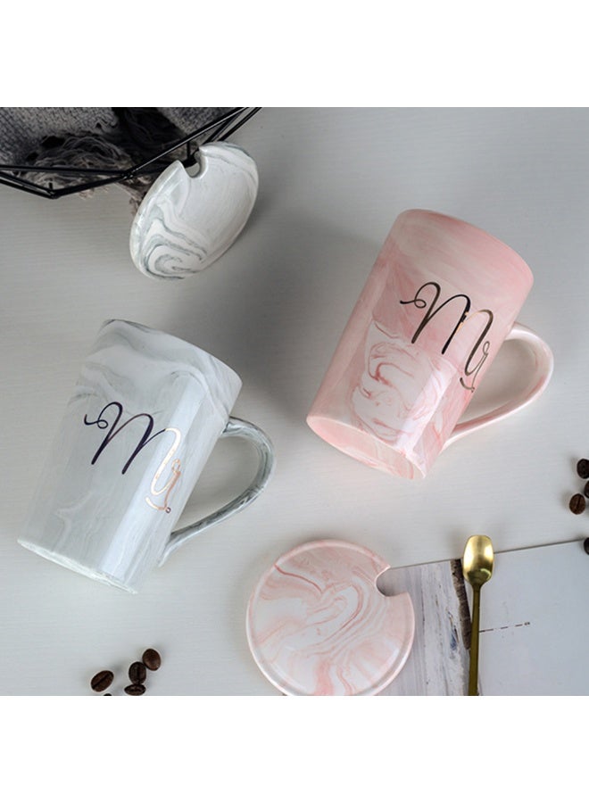 Ceramic Mr And Mrs Coffee Mug Sets With Spoon 2-pieces Sweet Couple cup Stoneware Cups For Coffee Beer Tea Festivals and Housewarming Gifts For Family And Friends With Gift Box - Image 1