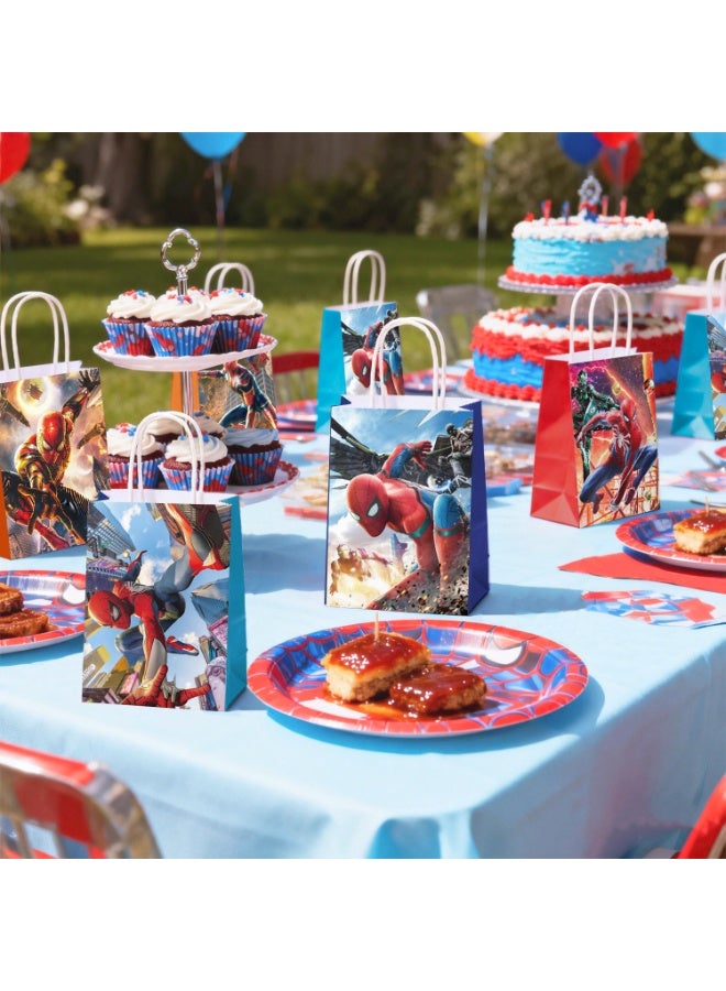 ILovhaprty Spider-Man Party Paper Bags, 18pcs Spider-Man Birthday Party Favors Gift Bags, Superhero Goodie Bags, Web Slinger Candy Bags, Marvel Party Decoration Supplies - Image 5
