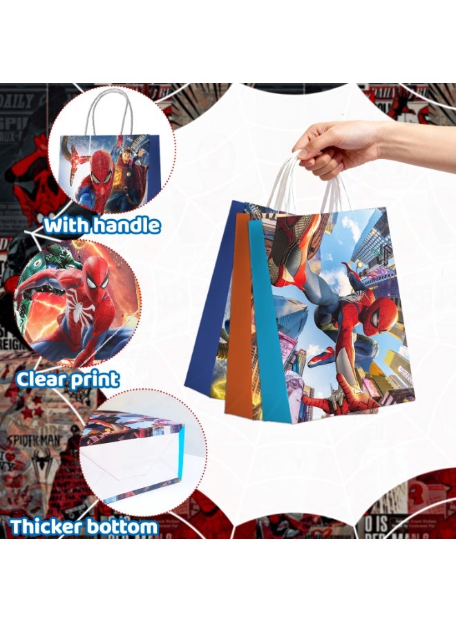 ILovhaprty Spider-Man Party Paper Bags, 18pcs Spider-Man Birthday Party Favors Gift Bags, Superhero Goodie Bags, Web Slinger Candy Bags, Marvel Party Decoration Supplies - Image 4