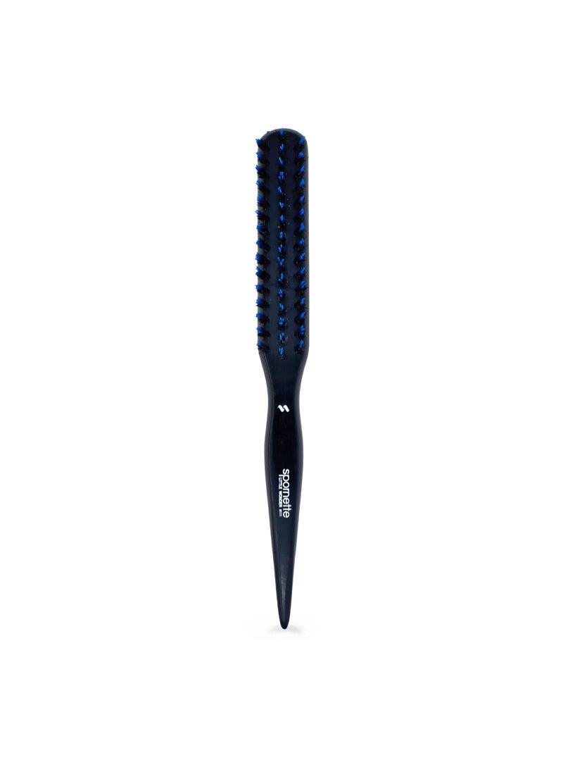 Spornette Spornette Boar Bristle Hair Brush for Women & Men - Little Wonder Small Teasing Brush - Create Slick Backs & Volume - Boar & Tourmaline Nylon Bristles for Back Brushing & Combing (Blue) 