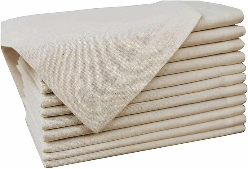 مجموعة مناديل الكتان الطبيعي من 12 قطعة - مناديل العشاء الناعمة والماصة للمناسبات والاستخدام اليومي - Image 1