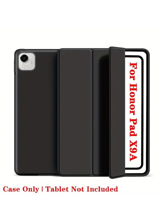 حالة ثلاثية الأضعاف سوداء ذكية لتابلت Honor Pad X9a مع غطاء إيقاظ وإسبات تلقائي - Image 1