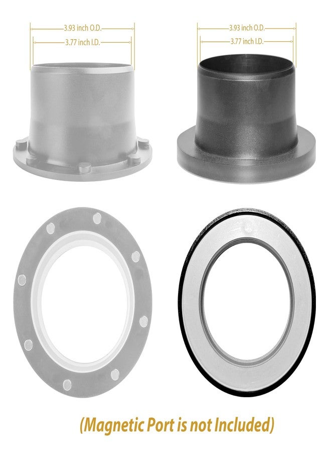 O'SKOOL 4" Dust Collection Steel Port, 2 Pack, for 4-inch Magnetic Dust Collection Coupler (Magnetic Port is not Included) - Image 2
