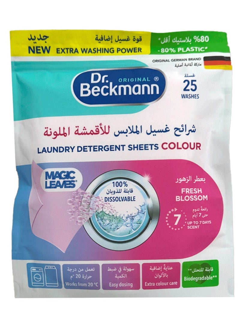 Dr. Beckmann Laundry Detergent Sheets Colour Fresh Blossom 100G  - Image 1