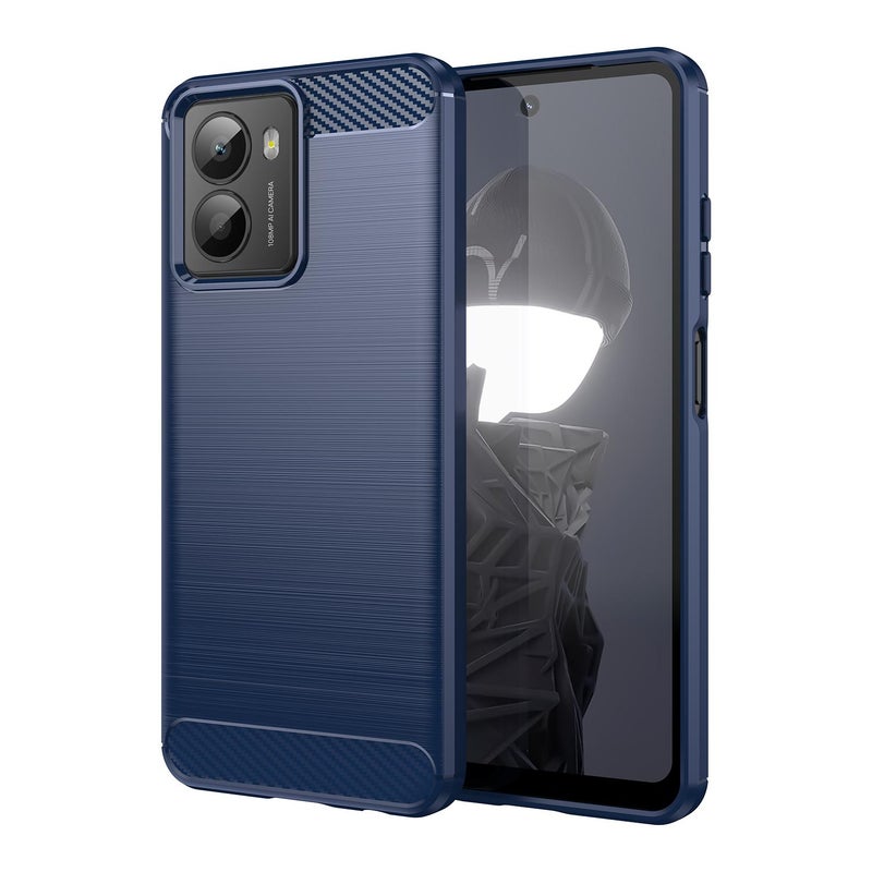 For HMD Fusion Carbon Fiber Brushed Texture TPU Phone Case(Blue) - Image 1