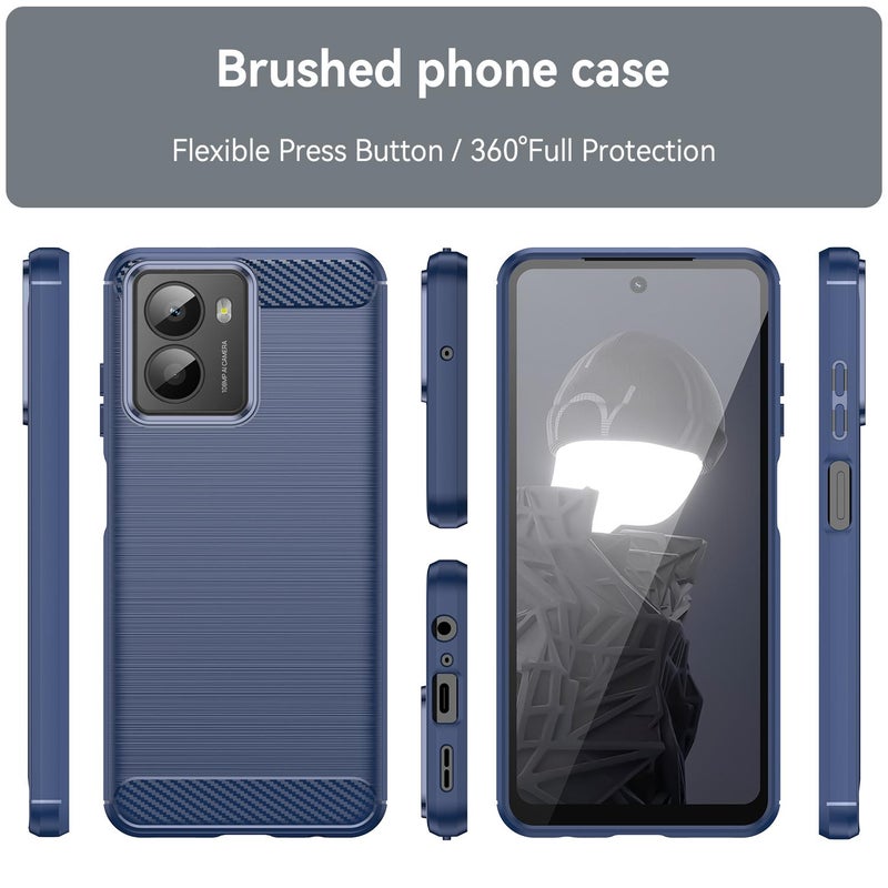 For HMD Fusion Carbon Fiber Brushed Texture TPU Phone Case(Blue) - Image 2