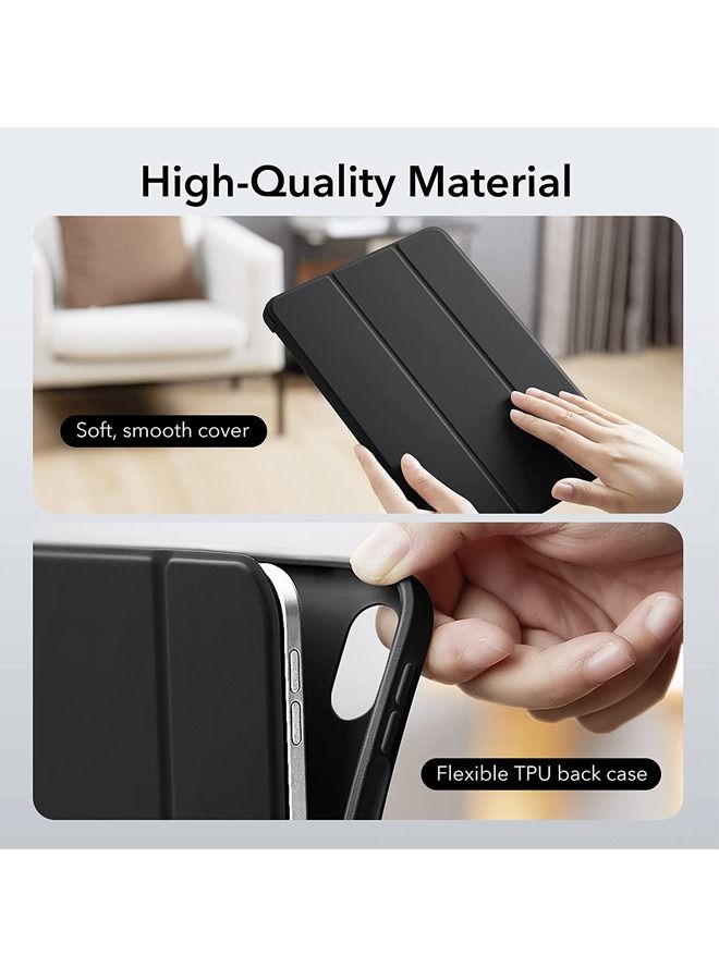 Captaintech Case for iPad 10th Generation 10.9 Inch 2022 Built-in Pencil Holder Flexible Back Cover, Trifold Stand, Auto Sleep Wake Rebound Series Black - Image 5