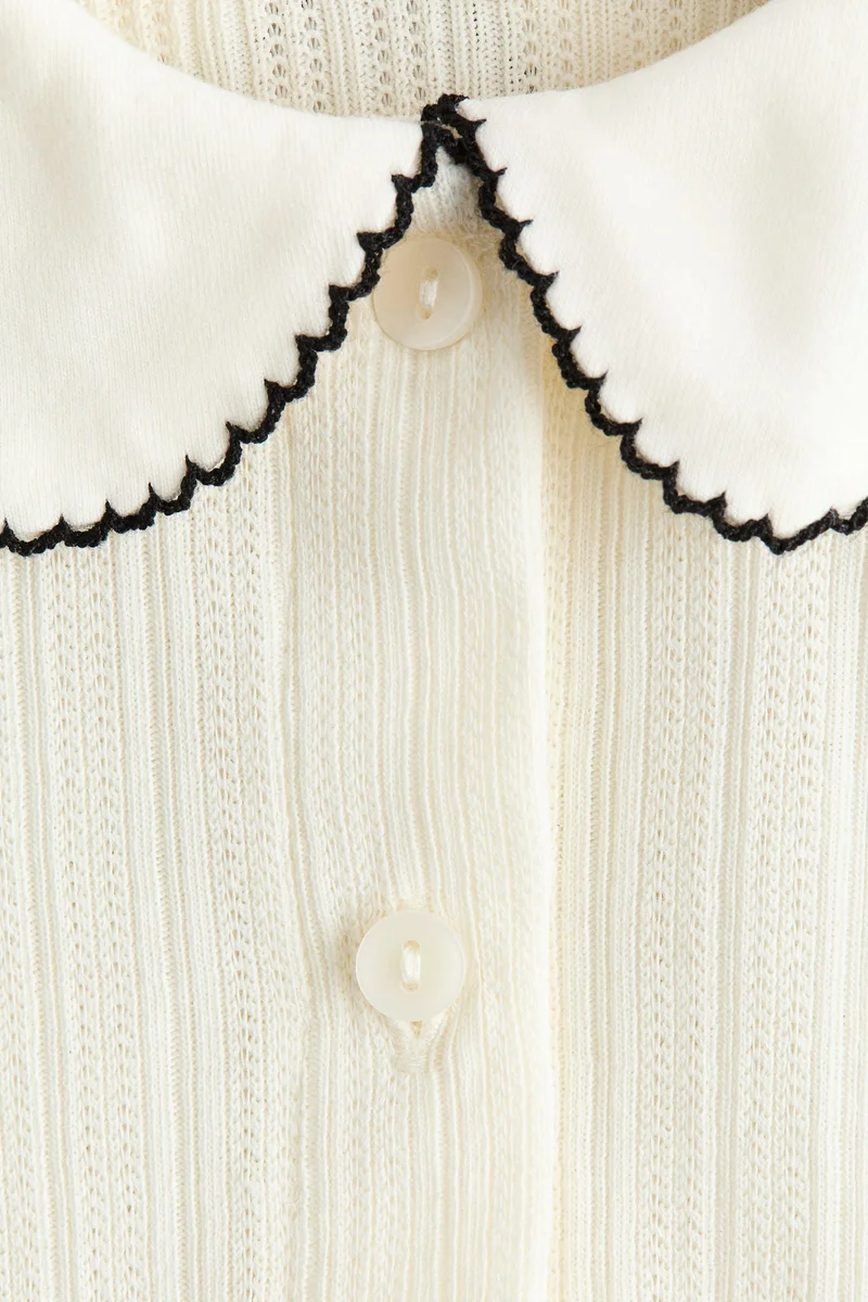 اتش اند ام بلوزة بحياكة بوانتيل