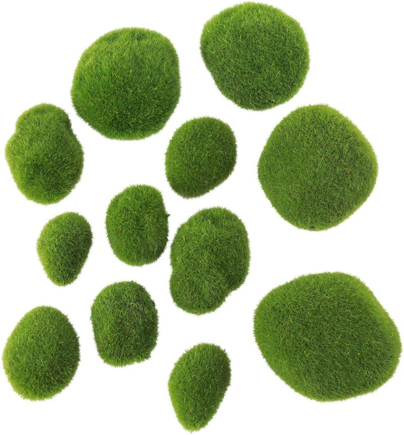 comfrt Moss Stone Vivid Moss Balls Decorative Balls Simulation Balls for Terrarium Aquariums Glass Jar Decoration 12pcs - Image 1