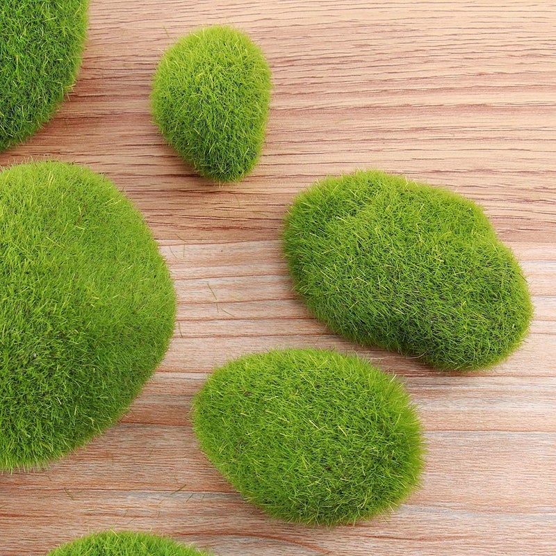 comfrt Moss Stone Vivid Moss Balls Decorative Balls Simulation Balls for Terrarium Aquariums Glass Jar Decoration 12pcs - Image 5