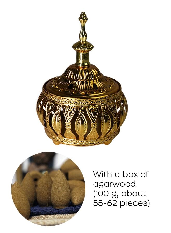 Haidue Arabian Style Metal Incense Burner with 100g Aloes  - Image 1