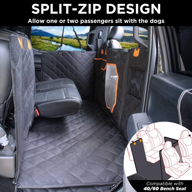 ITNAST XL Dog Seat Cover for Truck, Waterproof Dog Floor Hammock for Crew Cab Trucks with Mesh Window, Heavy Duty Scratch-Proof Back Seat Cover Protector for F150 - Image 5