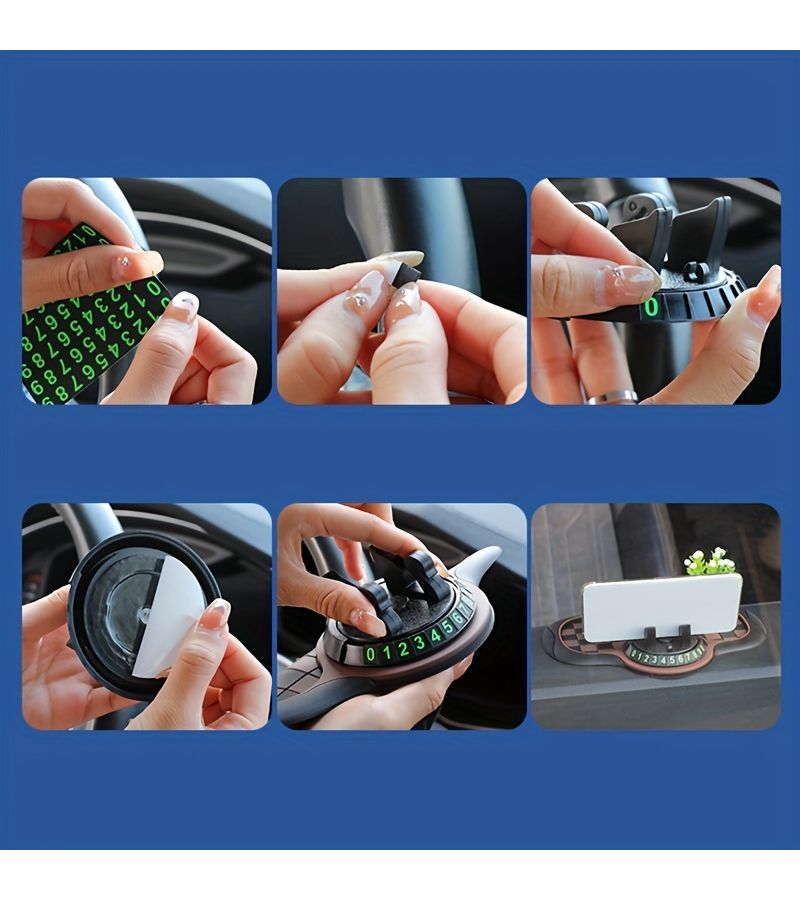 Black White Car Anti Slip Mat Large Multifunctional Dashboard Mobile Phone Storage Heat Resistant Sun Proof - Image 5