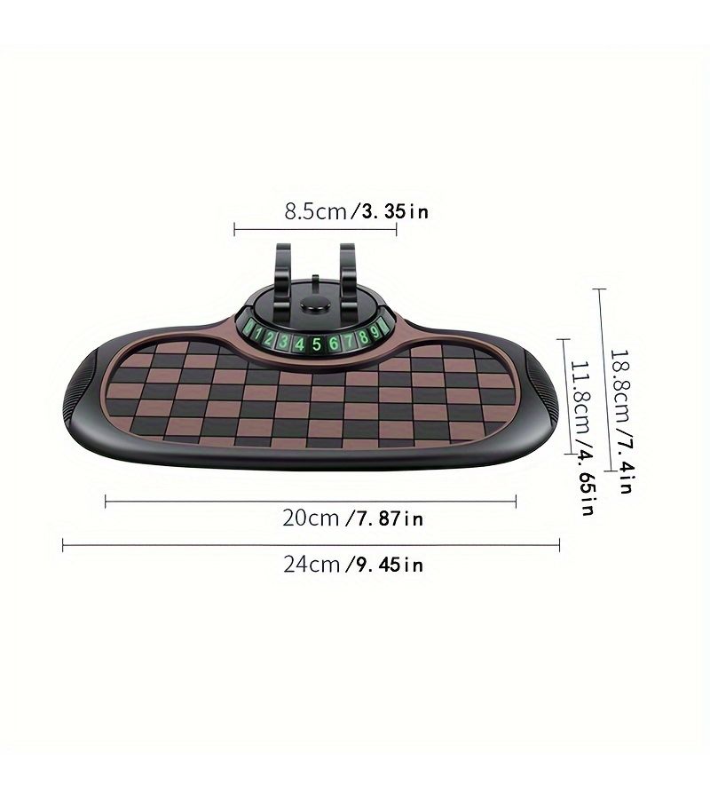Black White Car Anti Slip Mat Large Multifunctional Dashboard Mobile Phone Storage Heat Resistant Sun Proof - Image 2