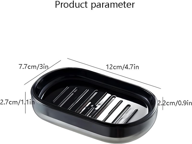 Boniry Plastic 2 Pcs Super Powerful Soap Holder, Soap Case Stand Self Draining Soap Dish Holder, Box for Bathroom, Kitchen, Wash Basins Holder (Black Soap Dish) - Image 2
