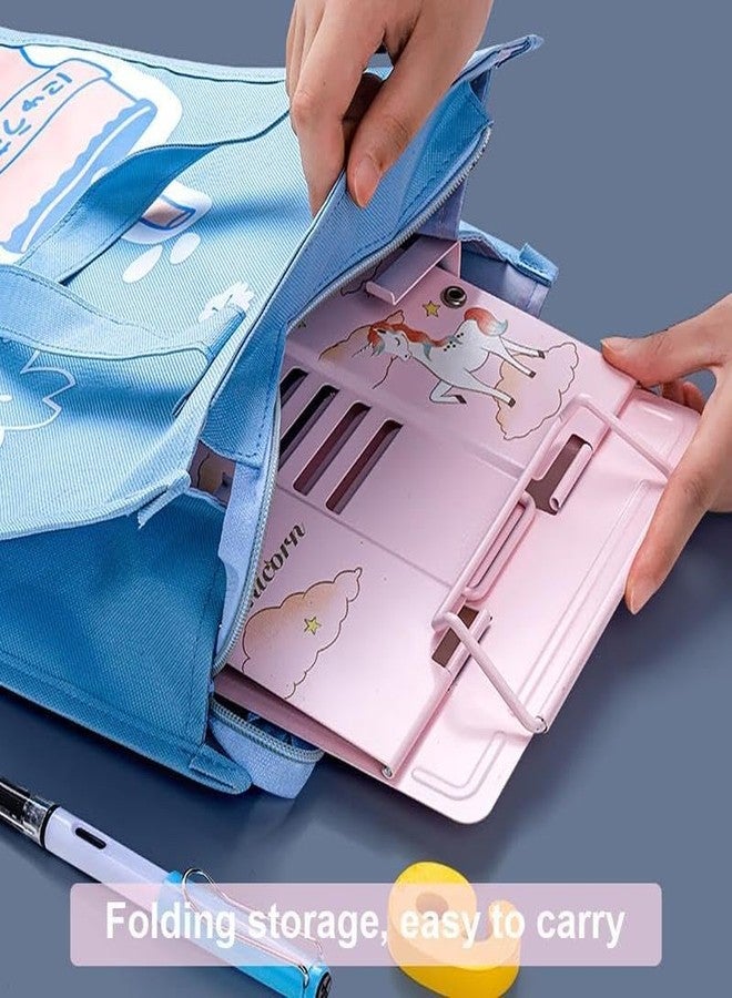 SID MAGIC Lucky Unicorn Book Holder Stand Adjustable 6 Angle Metal Reading Stand Pink Portable Foldable Book Stand for Desk, Study, Office & Kitchen - Image 4
