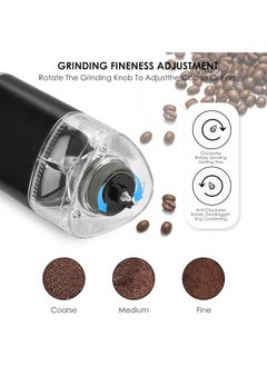 GNAFOTU Coffee Grinder,Portable Electric Coffee Grinder, Capacity 30g, Ceramic Conical Burr Grinder with Multiple Grind Settings, Mini Coffee Bean Grinder for Home, Travel, Office ,Black  - Image 3