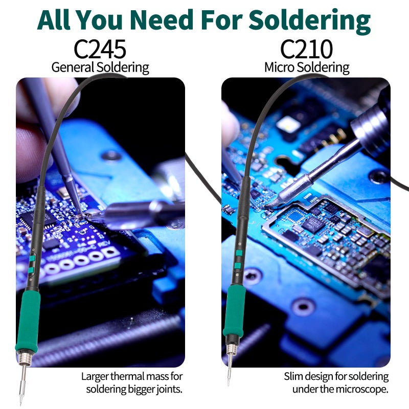 YIHUA 982D SE 200W Micro Soldering Kit with Precision Soldering Iron Station with 11 Soldering Tips, Lead-Free Solder, Auto Temperature Calibration Function - Image 3