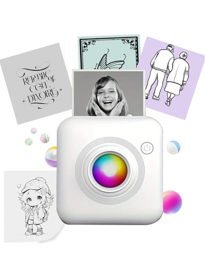 Portable Mini Printer, Bluetooth Pocket Thermal Printer with Printing Paper, Wireless Inkless Smart Printer for Photos, QR Codes, Receipts, Compatible with iOS and Android - Image 5