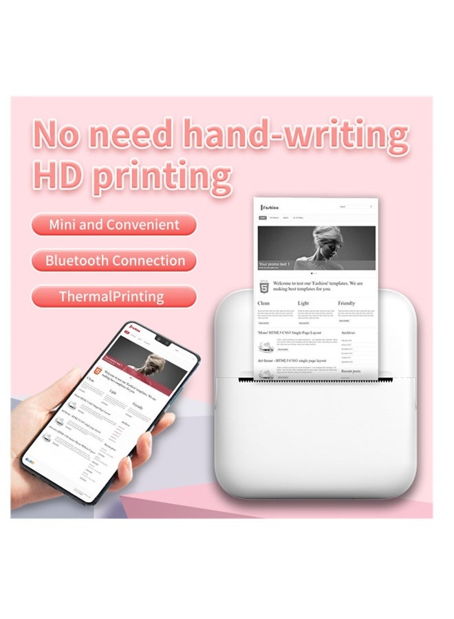 Portable Mini Printer, Bluetooth Pocket Thermal Printer with Printing Paper, Wireless Inkless Smart Printer for Photos, QR Codes, Receipts, Compatible with iOS and Android - Image 3
