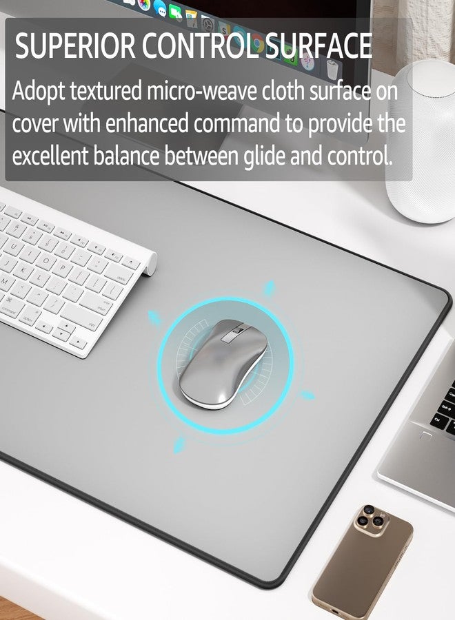 KTRIO Large Gaming Mouse Pad with Stitched Edges, Extended Mousepad with Superior Micro-Weave Cloth, Non-Slip Base, 31.5 x 15.7 in Keyboard Pad, Desk Mat for Gamer, Office & Home, in Light Grey - Image 2