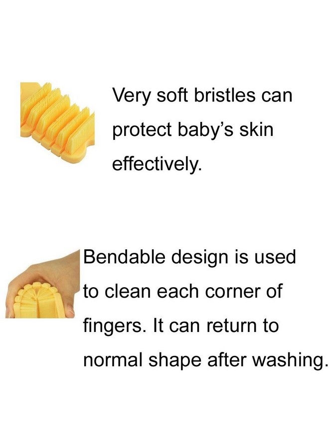 JINCH Nail Scrubber Brush Kids, Finger Nails Scrub Scrubbing Cleaning Washing Brushes With Soft Bristle For Baby And Children, Animal Style And 2 Colors Choice (Yellow) - Image 5